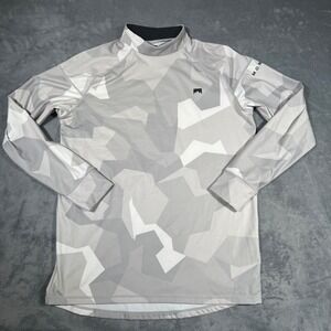 Montec Mock Neck Long Sleeve Sz M Sweatshirt Shirt Camo Base Layer Performance